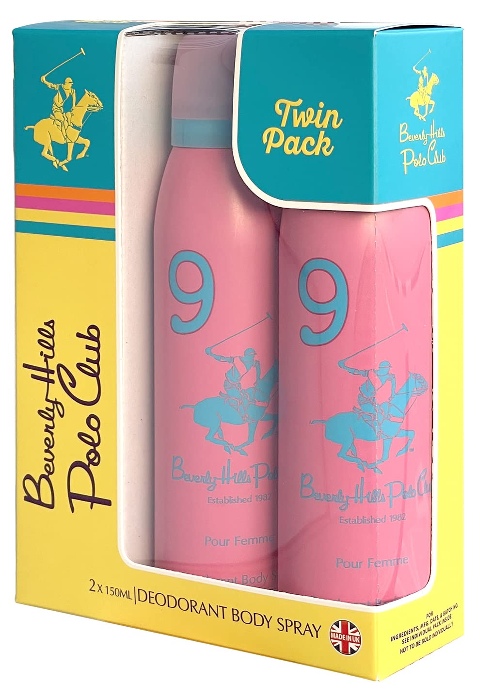 Beverly Hills Polo Club No. 9 Deodorant For Women 2 X 150Ml