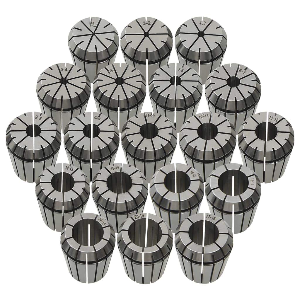 vidaXL Pinze per Colletti ER32 Set Utensili per Tornitura 19pz Tenaglia Attrezzi Utensili Tornio Arnese Rettificatore Serraggi Attrezzatura Fai da Te