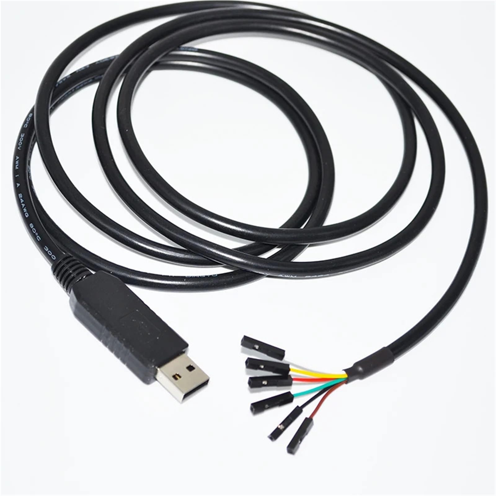 CONVERTITORE da USB A RS232 con Chip FT232RL 6 Pin 6 Vie Passo 0,1" Singolo in Linea SIL Jumper Cavo di AGGIORNAMENTO DEBUG(5 Metre,FT232RL 1X1 6P)