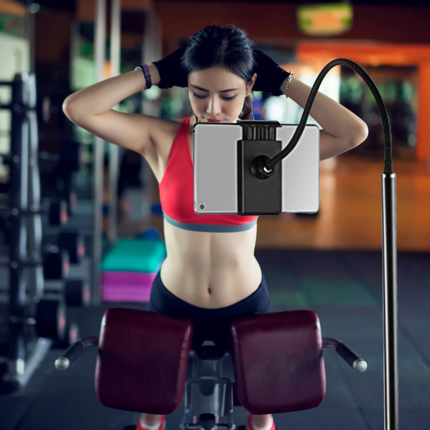 awagas Floor Stand Holder, Tablet Floor Stand, 360Â°Rotating Gooseneck Tablet Holder Stand, Gooseneck Floor Stand, 69" Tall Cell Phone IPad Floor Stand for iPhone iPad Pro Air and All 4.6 -11" Tablet