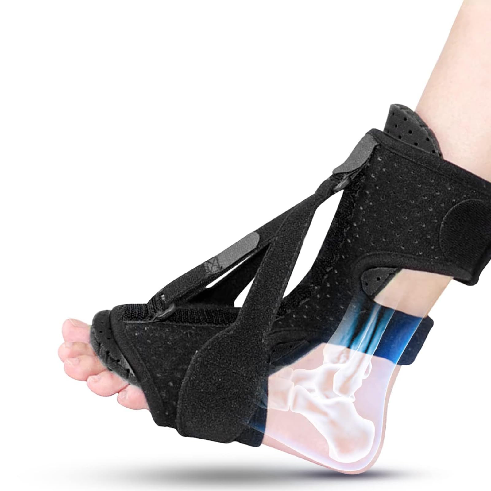 1Pack Plantar Fasciitis Night Splint, Upgrade 3 Adjustable Straps Plantar Fasciitis Relief Night Splint for Women & Men, Relief Brace for Plantar Fasciitis Relief, Achilles Tendonitis and Foot Drop