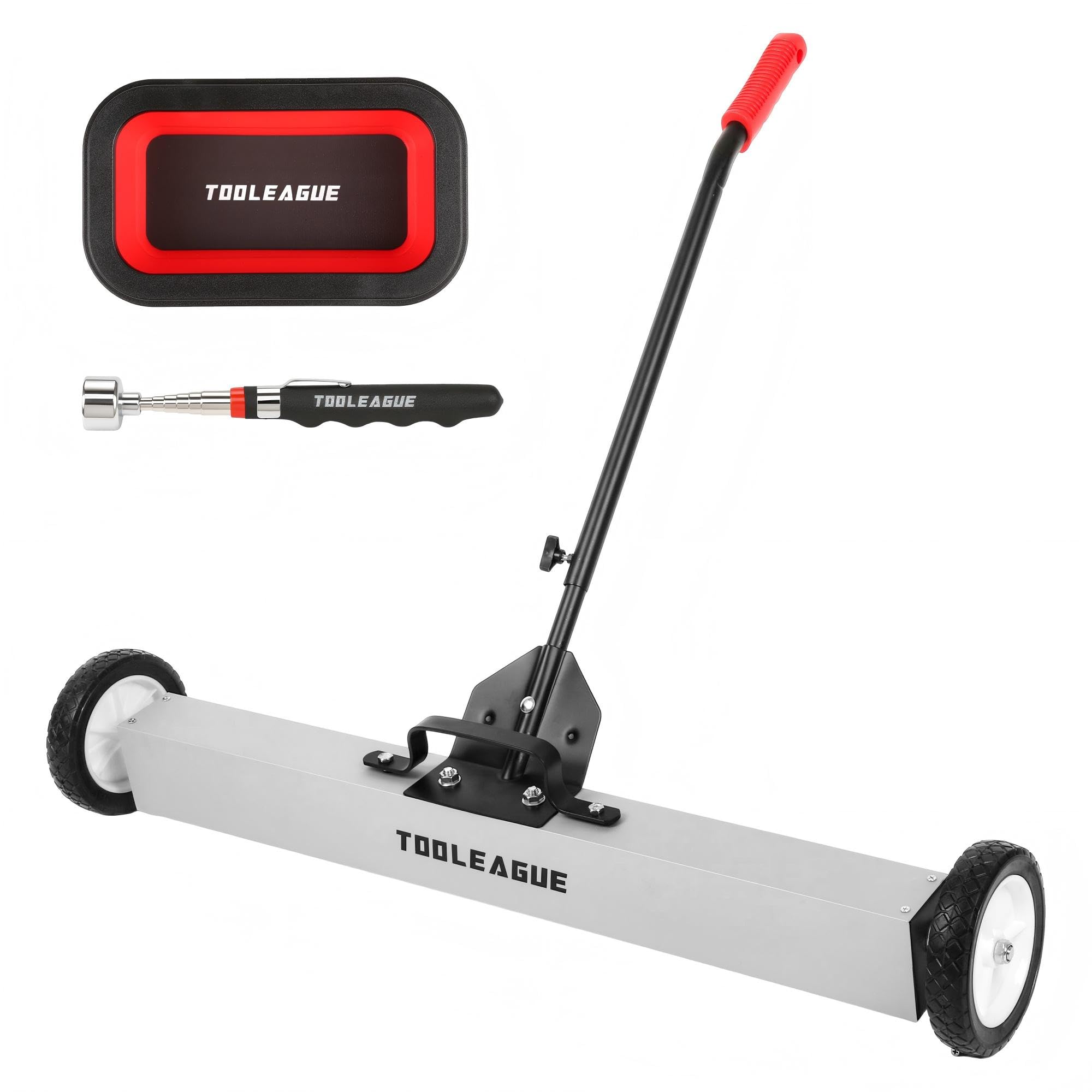 36" Rolling Magnetic Sweeper with Wheels, 55LB, 3Pcs Magnet Sweeper Set