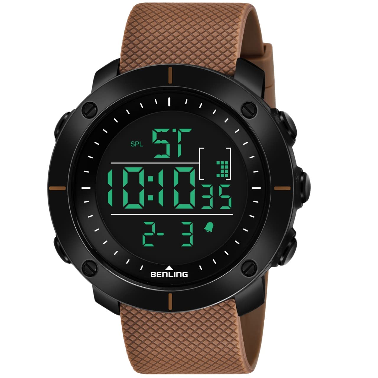 Benling Digital Water Resistance Smart Design LED Display Multi Functional Watch for Mens, Brown (B0BW135JNQ) Amazon Price History, Amazon Price Tracker