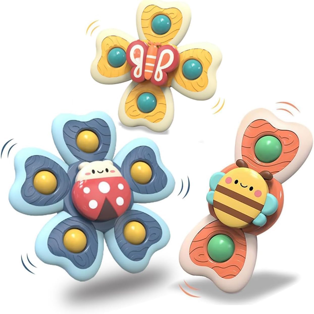Suction Cup Spinners for Babies BPA-free Food Grade Silicone Spinning Sensory Baby Travel Toys for Airplane Holiday High Chair Toys Infant for Window Table Bathtub Fidget Spinner Baby