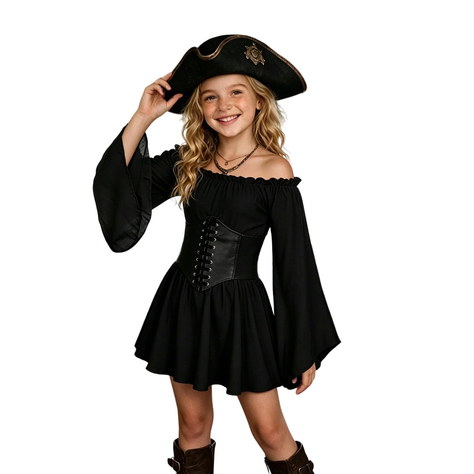 Girls Pirate Costume Girl Pirate Dress Off Shouder Kids Halloween Costumes