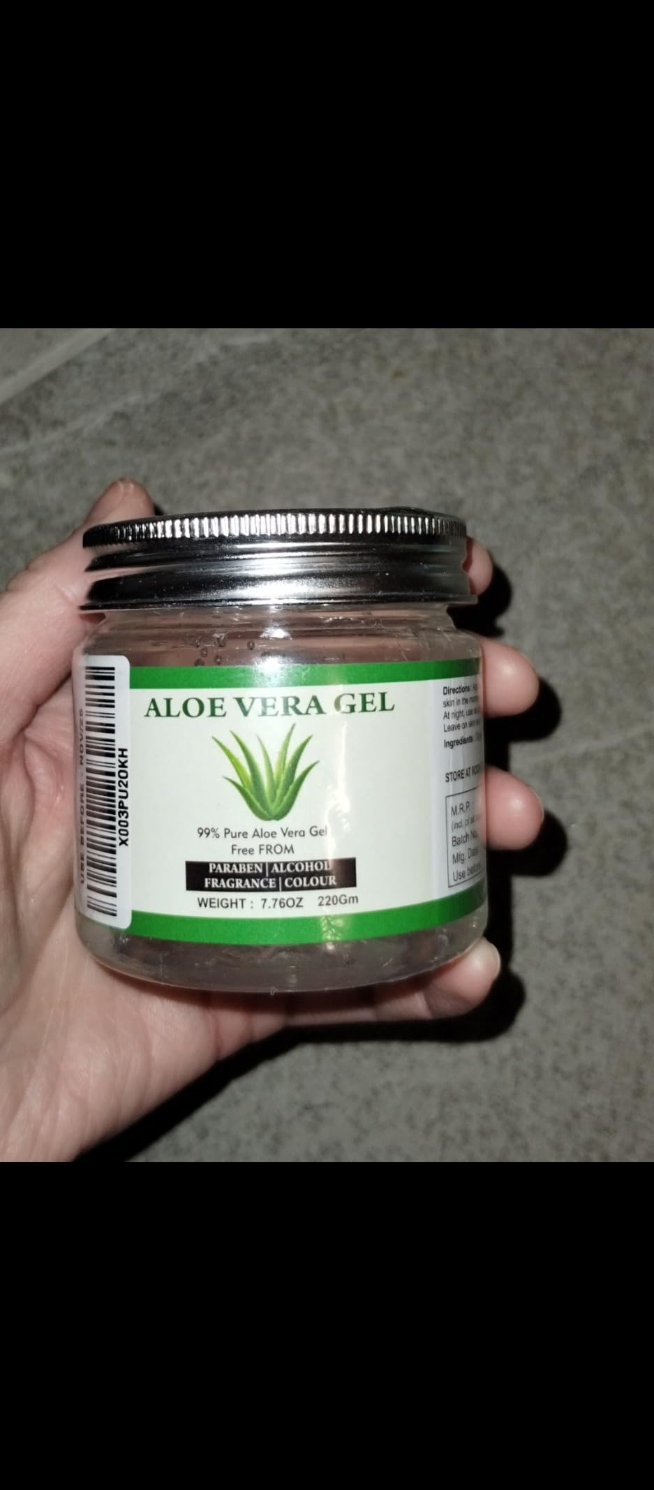 Raslok Aloe Vera Gel | 99% Pure Natural Aloe Gel | For Moisturizing Face Skin & Hair Care,Durable Moisturizing Hydrating Soothing | Non-Sticky (7.76 oz)