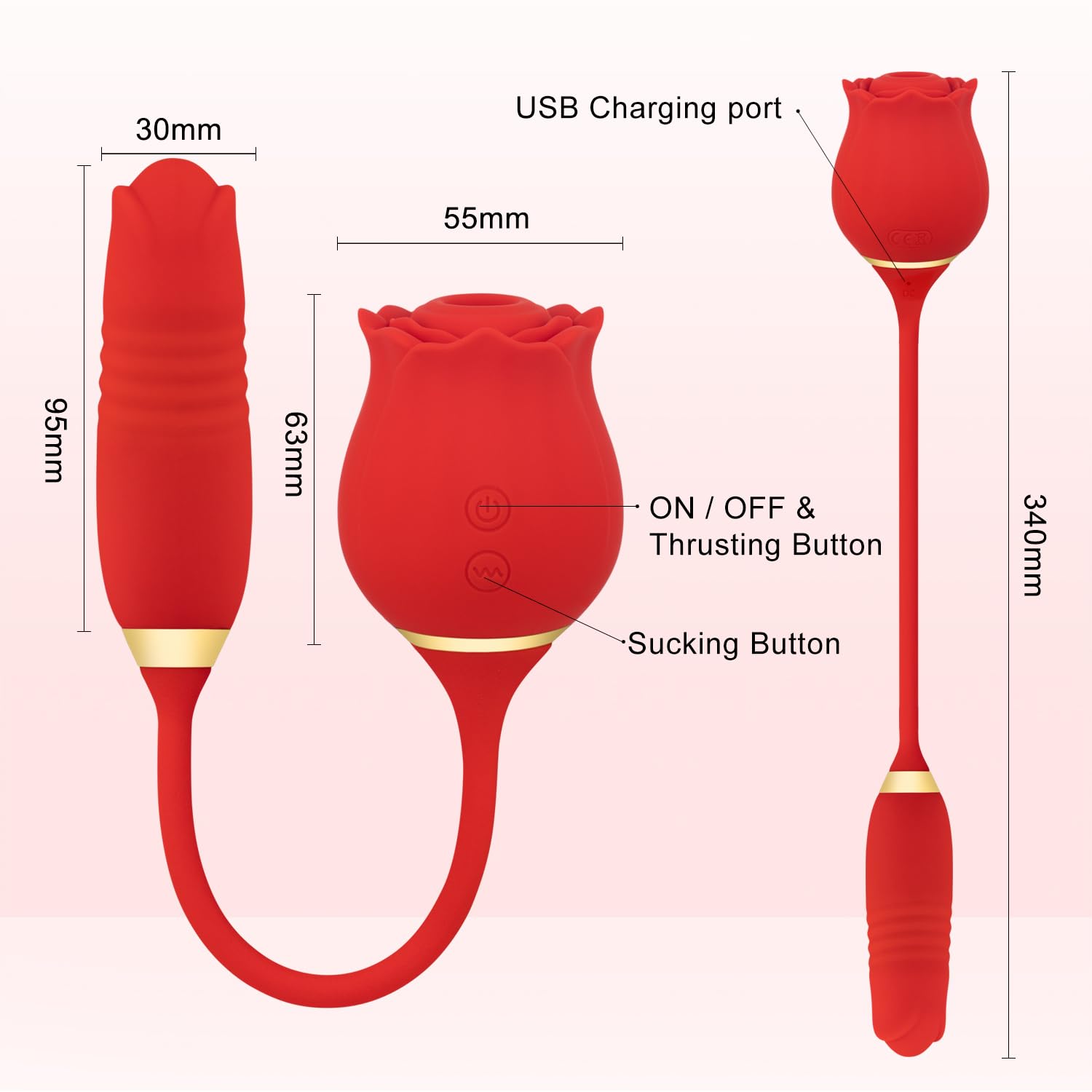 silent rose toy The Original Rose Toy 2026 New Model: Quiet Suction Clitoral Vibrator main image 0