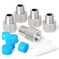 Vista 11 de TAISHER 2 piezas de forja de acero inoxidable 304, adaptador reductor, 1 pulgada NPT macho x 1 pulgada G rosca (BSP) hembra