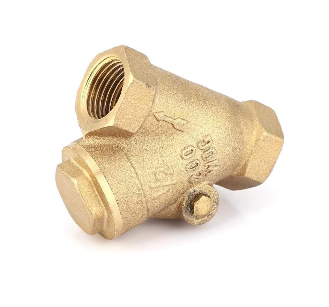 Genterun One Color 1/2 Inch Npt Brass Check Valve Y-Type One Way Valve For Water And Gases - 1.6Mpa Pressure Rating, 1Pcs