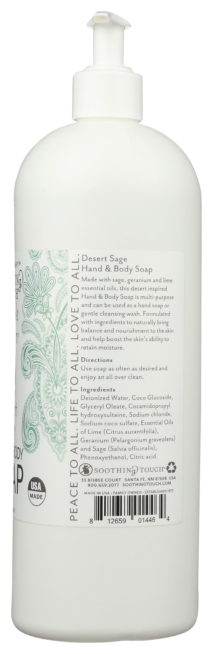 Soothing Touch Jabón para manos y cuerpo, 946 ml, aceites esenciales de grado profesional, vegano, sin parabenos