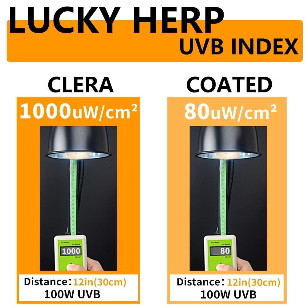 LUCKY HERP Reptile UVA UVB Heat Bulb, 100W E27 Turtle UV Heat Lamp, Vivarium D3 Basking Light Bulb for Reptile Tortoise - Image 4