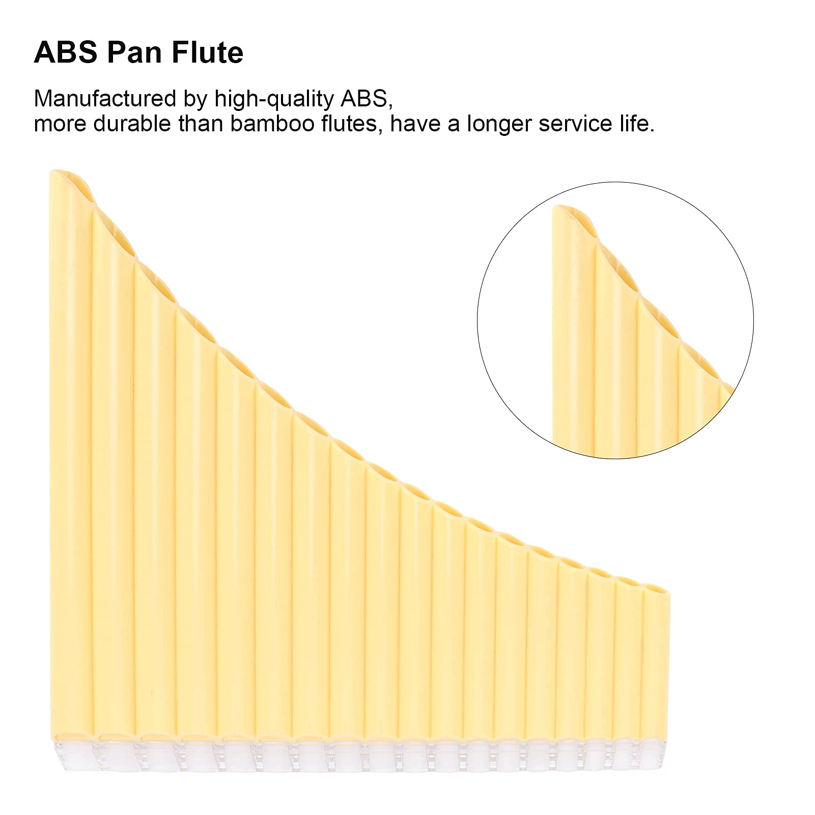 Flauto di Pan ABS 16-Tone Tube C Key Strumenti Musicali con Borsa Imbottita in Nylon per Bambini Adulti Principianti(giallo)