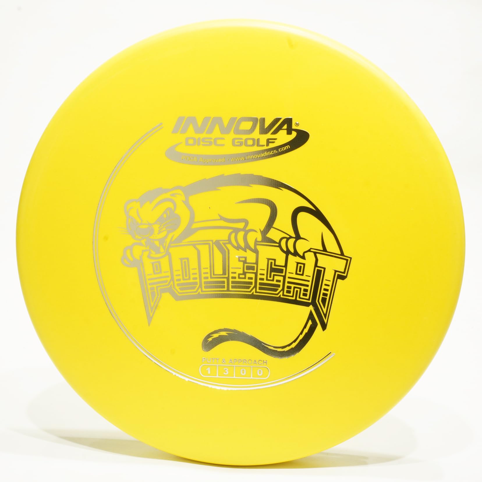 Innova Super Light DX Polecat Lightweight Disc Golf Putter & Approach Disc, Pick Color/Weight [Stamp & Exact Color May Vary] Yellow 140-149 Grams