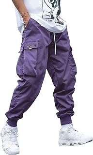 OYOANGLE Men's Cargo Pants Casual Graphic Flap Pocket Streetwear Joggers
