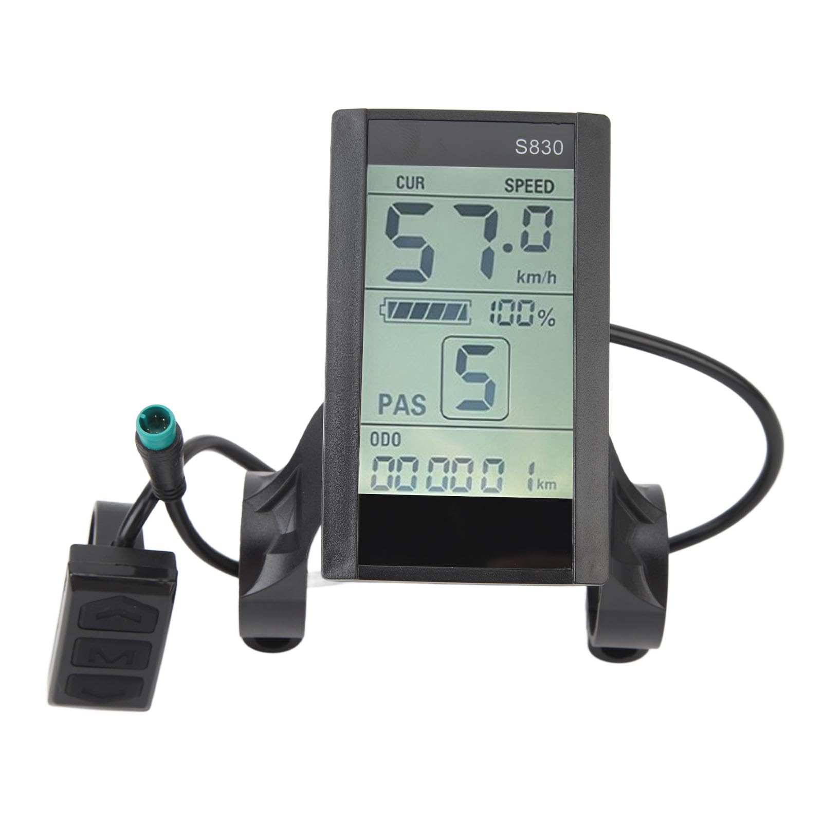 Rcniso LCD Display Panel for Electric Bike Scooter with 5 Pin Waterproof Connector, Lightweight ABS Material, 24V 36V 48