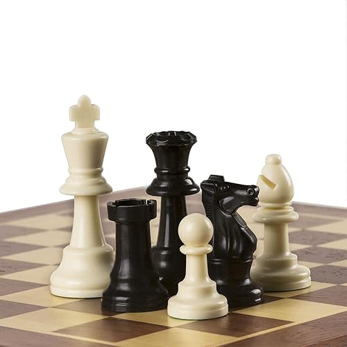 Piezas de ajedrez de plástico con reinas extra, solo 34 piezas de ajedrez blancas y negras (3 pulgadas King, incluye bolsa de almacenamiento, gran