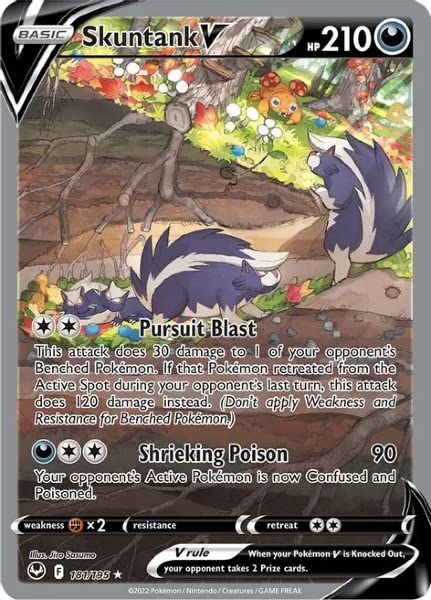 Amazon.com: Pokemon - Skuntank V 181/195 - Silver Tempest