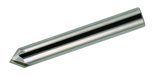 Bassett MCH-4R Series Solid Carbide End Mill Uncoated (Bright) Finish 4 Flute 60 Degrees Profile Angle Chamfer End 0.84 Cutting Length 1/2 Cutting Diameter 3 Length (Pack of 1)