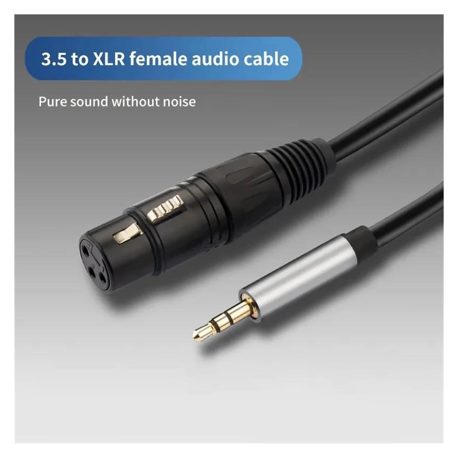 Cable De Audio De Guitarra hembra del cable de del micrófono de 3,5m m al cable analógico equilibrado del micrófono de Jack (Size : 300cm)