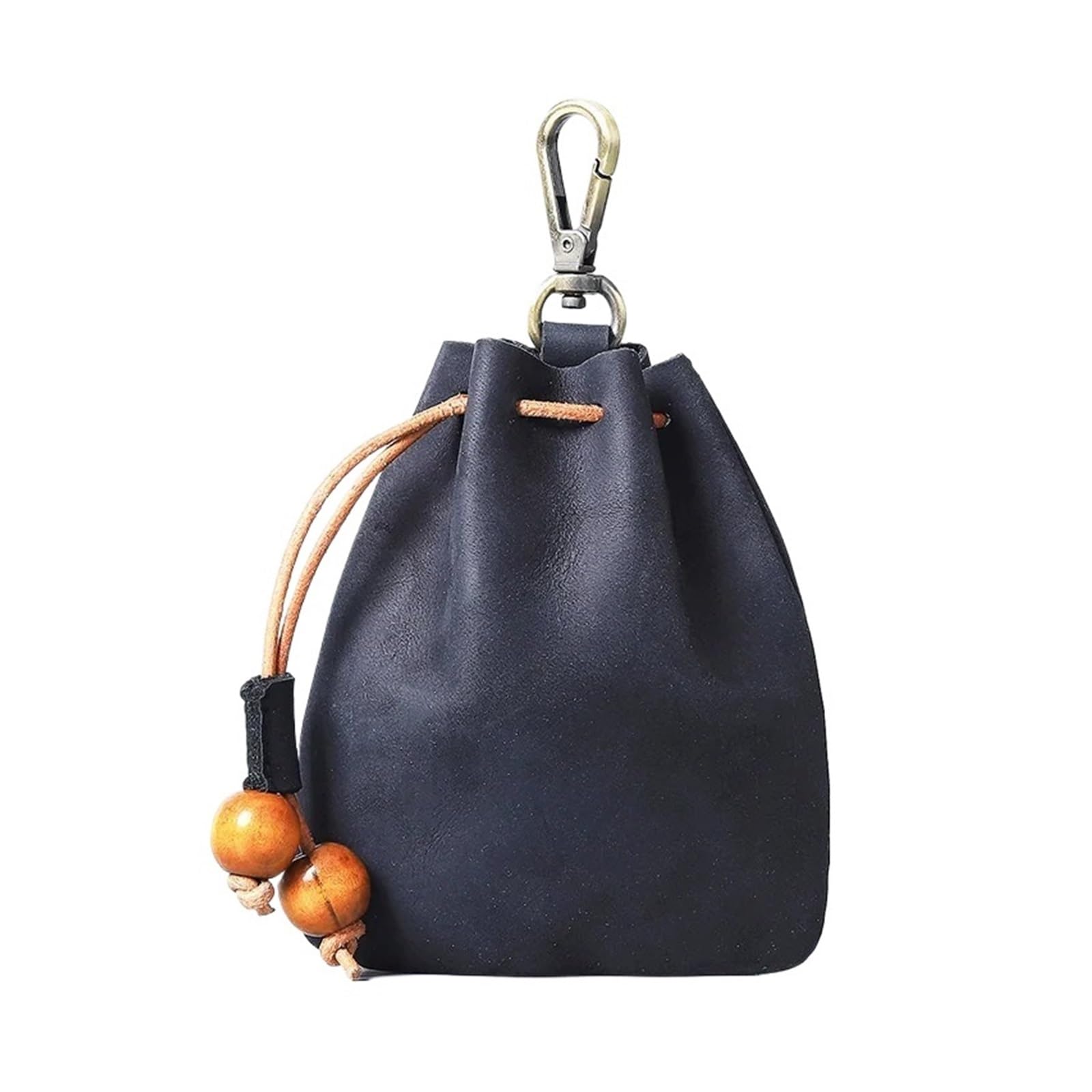 AYWTIUN Leather Drawstring Pouch Handmade Leather Drawstring Coin Purse Mini Portable Soft Key Wallet for Ladies