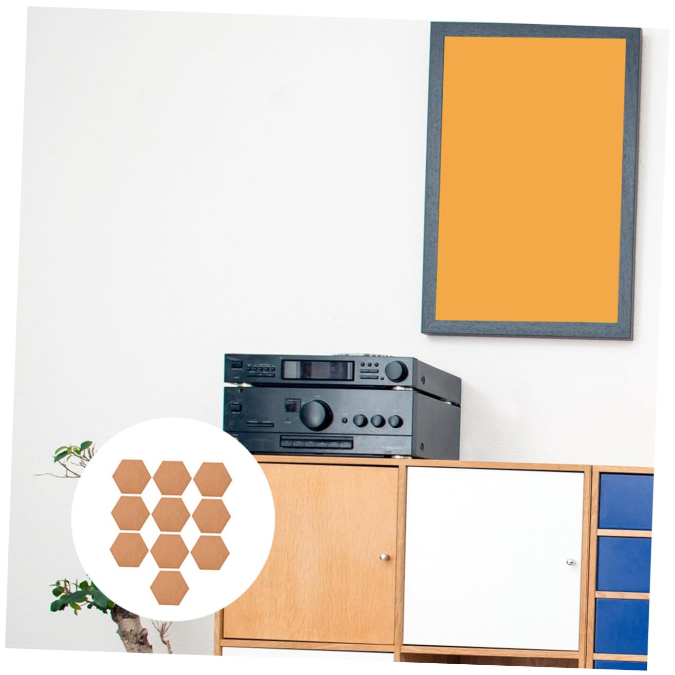 SEWACC 10stücke Fotowand Pinnwand Nachrichtentafel Memotafel Anschlagtafel Naturkork Hinweistafel Hexagon Selbstklebend Für Wanddekoration Büro Schule Restaurant