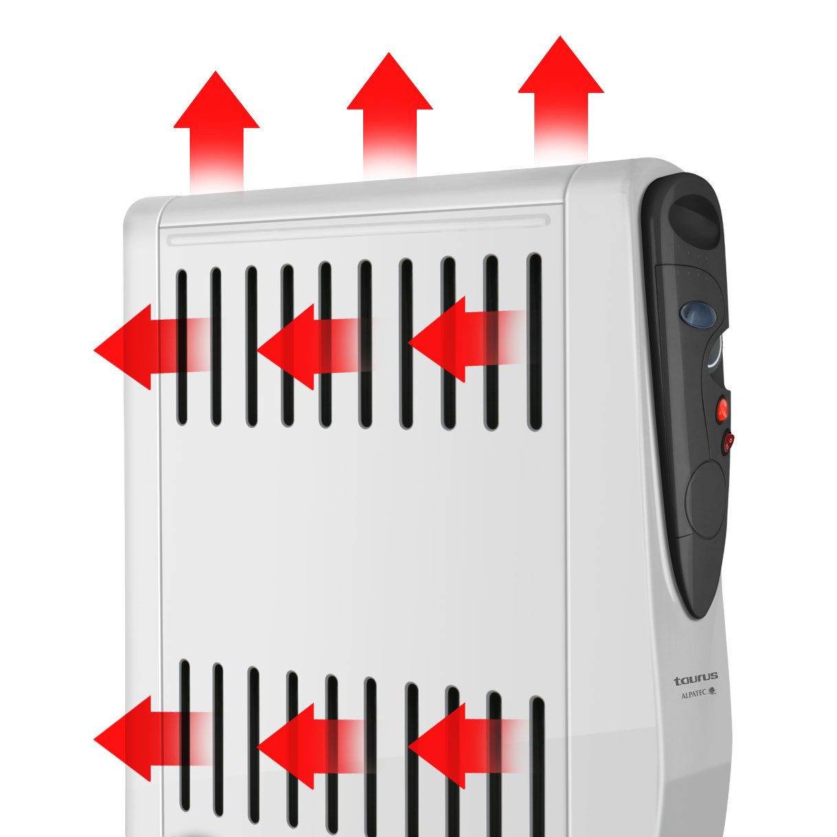 Taurus Tuareg 1500 Ölradiator, Doppeleffekt: Strahlung und Konvektion, 3 Heizstufen, integrierter Luftbefeuchter, regelbarer Thermostat,