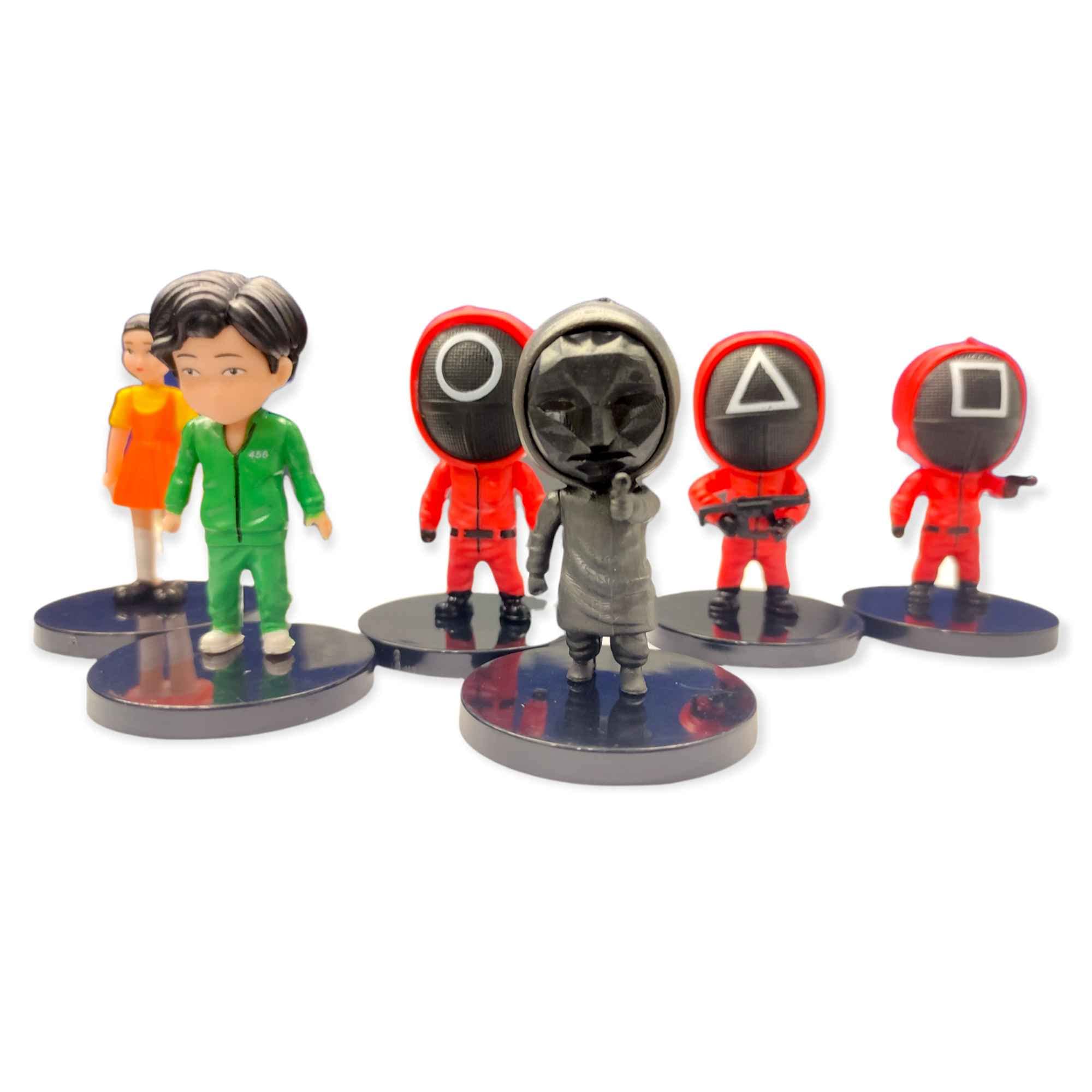 RVM Toys Squid Game Set of 6 Action Figure Set for Car Dashboard, Decoration & Office Table Toy Multicolor