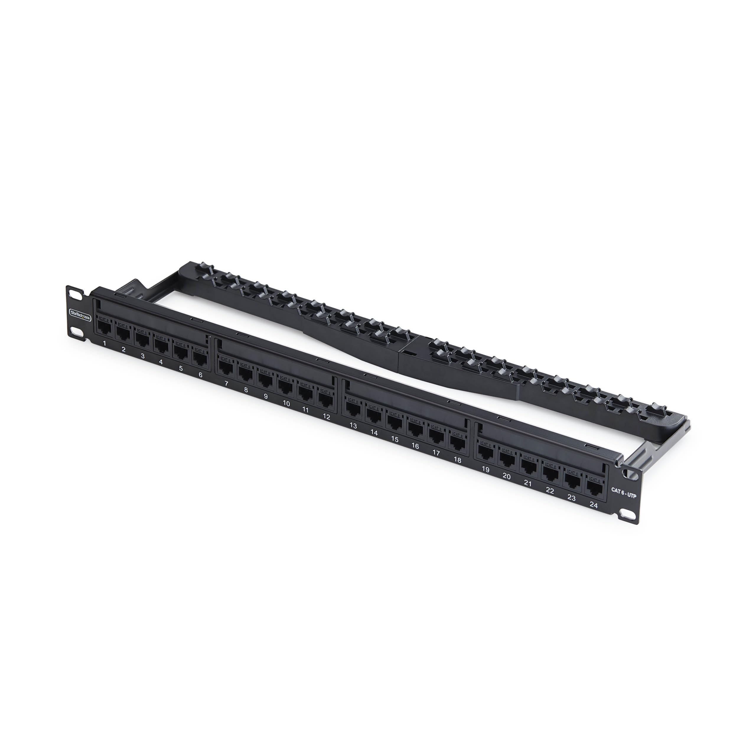 StarTech Panneau 24 Ports 1U Cat6 UTP à Coupleurs RJ45 (C6PANELUTP241UFT)