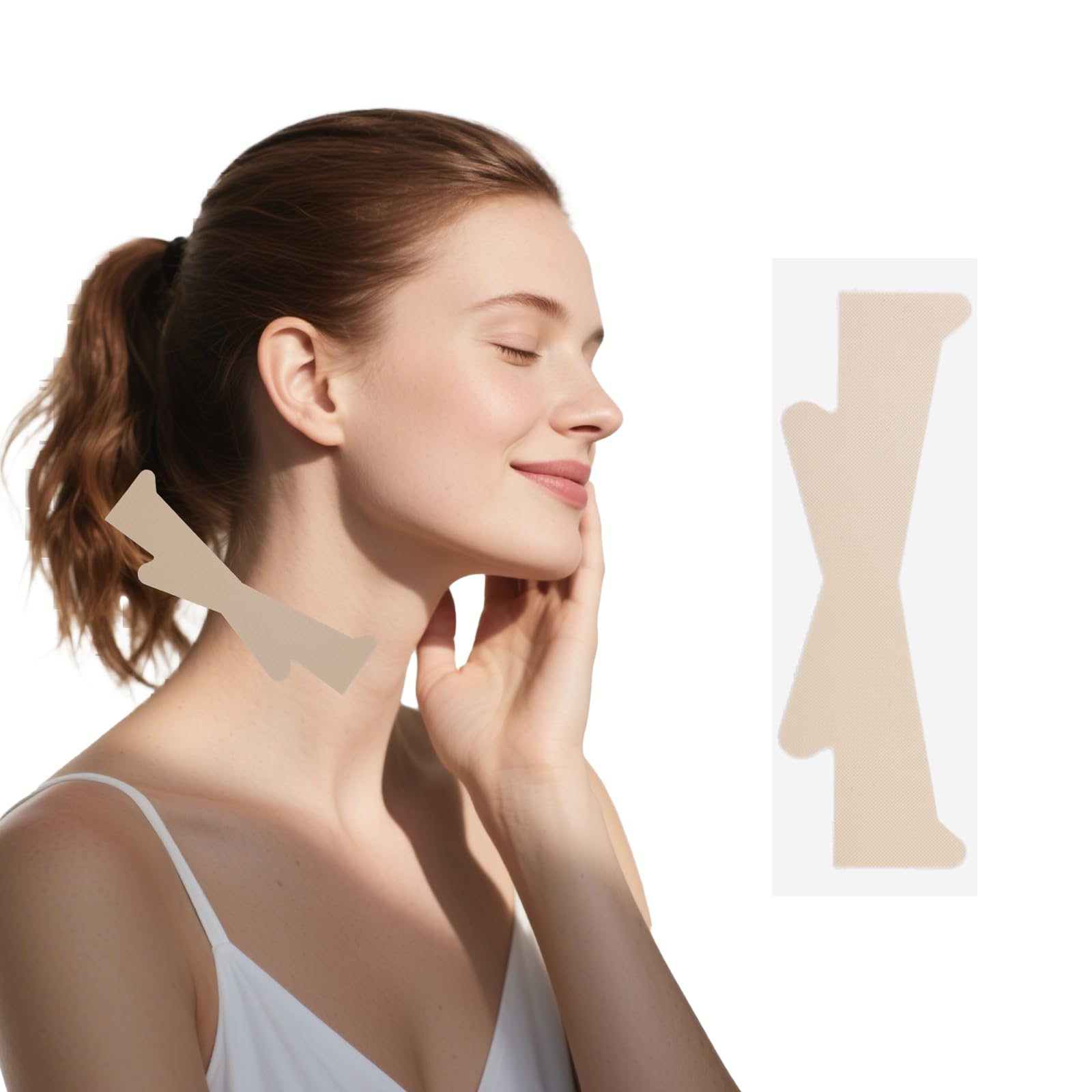 20pz Invisibili Istantanei Nastro Sollevamento Collo, Riutilizzabili Elastiche Cerotti Antirughe Collo Impermeabili e Traspiranti Nastro Sollevamento Viso da Usare Prima Trucco