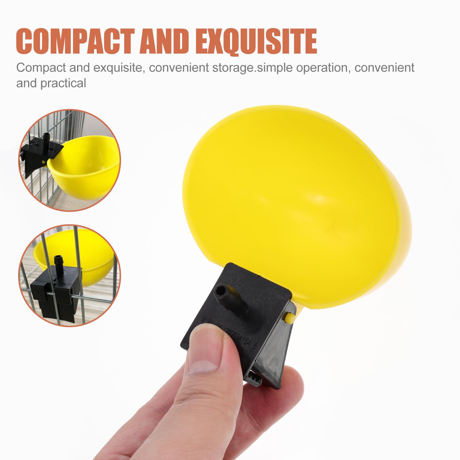 HEALLILY Bebedero Automático para Codornices y Gallinas, 10 Piezas Plásticas Amarillas, Dispensador de Agua para Uso en Granjas