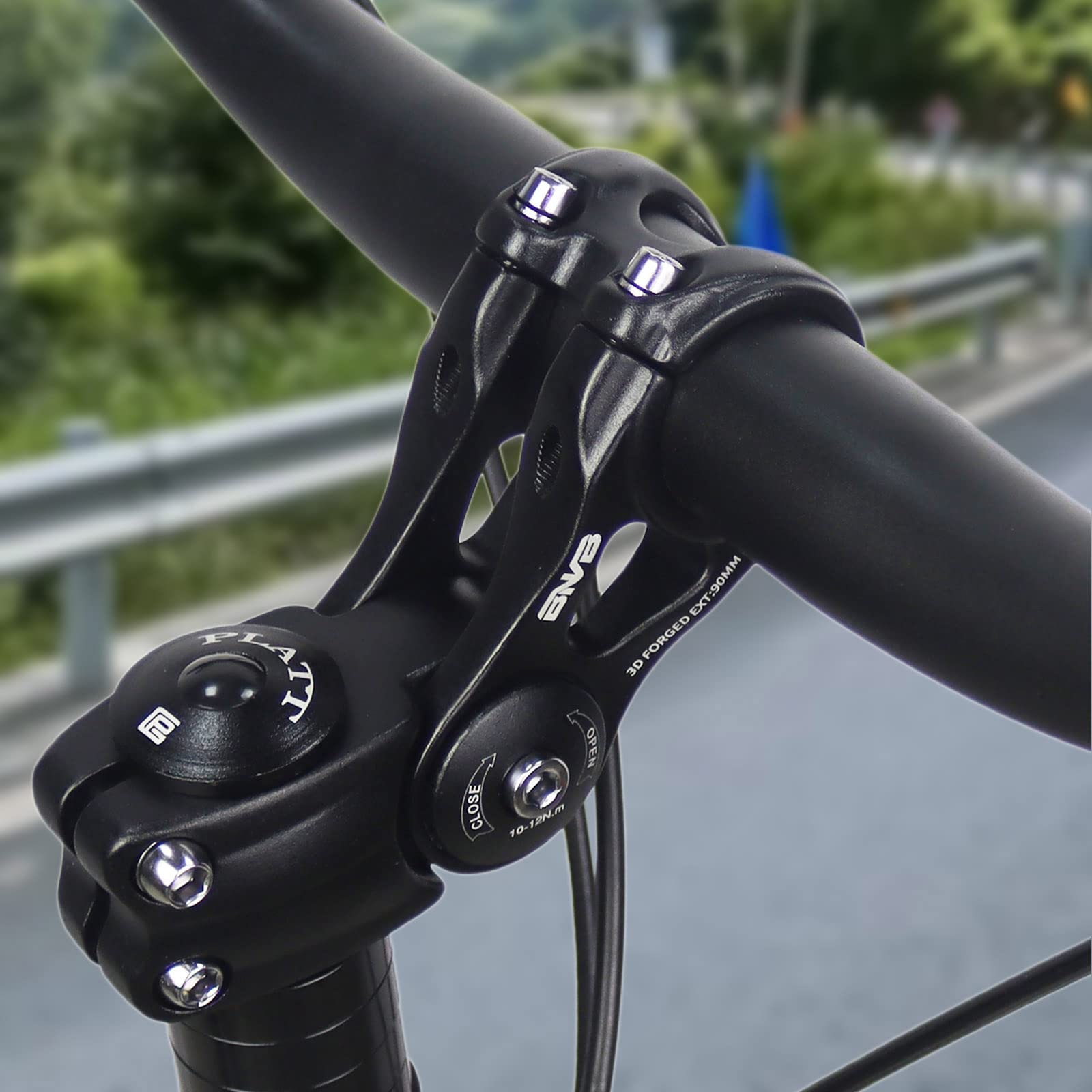 PLATTBK Regulowany wspornik kierownicy rowerowej, przedłużacz 31,8 mm ± 85°, regulowane podwyższenie kierownicy MTB, trzpień widelca, przedłużenie wspornika 90/110/145 mm
