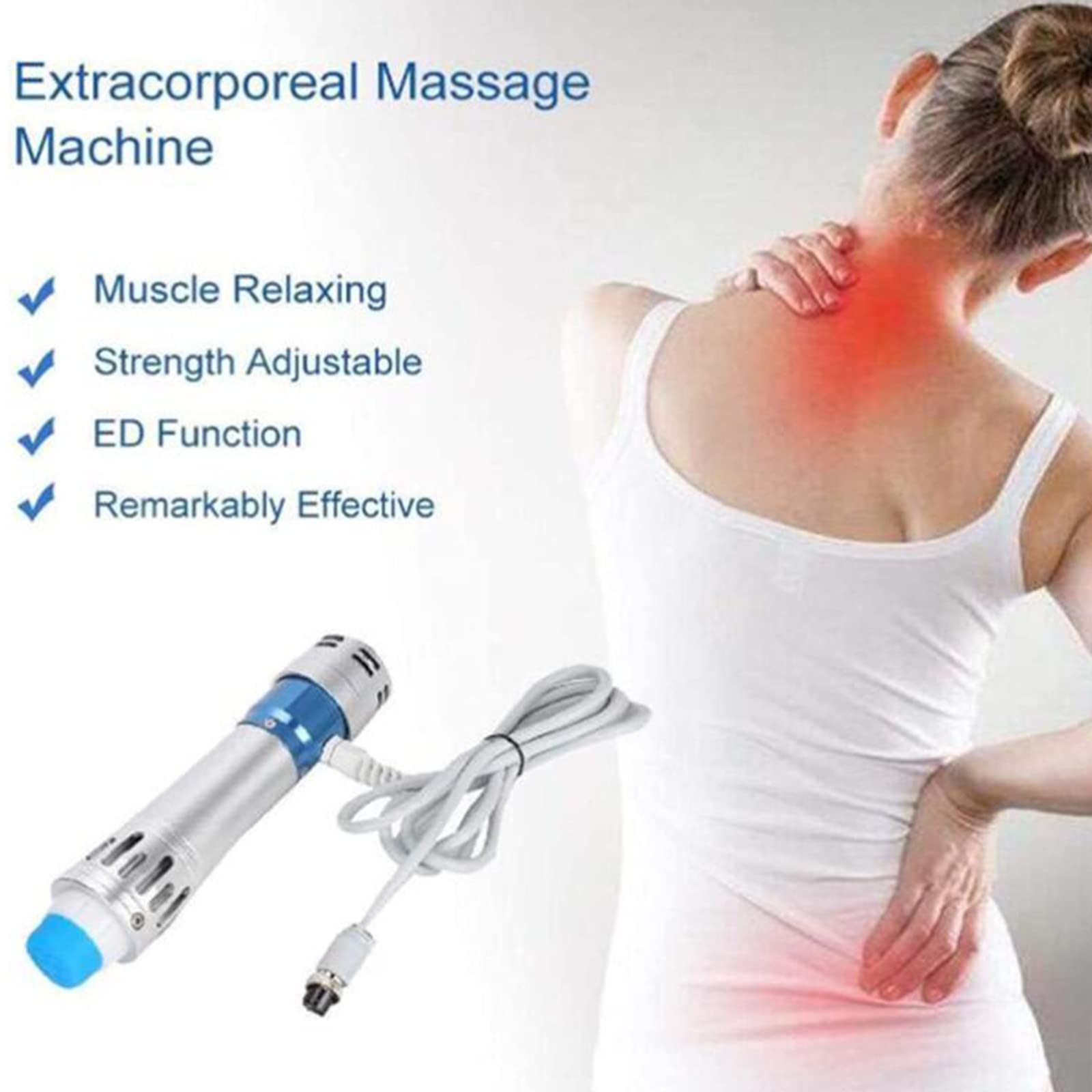 Shock Pulse Wave Therapy Maszyna Elektromagnetyczna Ed Shock Pulse Wave Maszyna do Terapii Ed,MasażEr łAgodząCy BóL MięśNi CiałA Z GłOwicą MasująCą,Lekki I PrzenośNy,110v