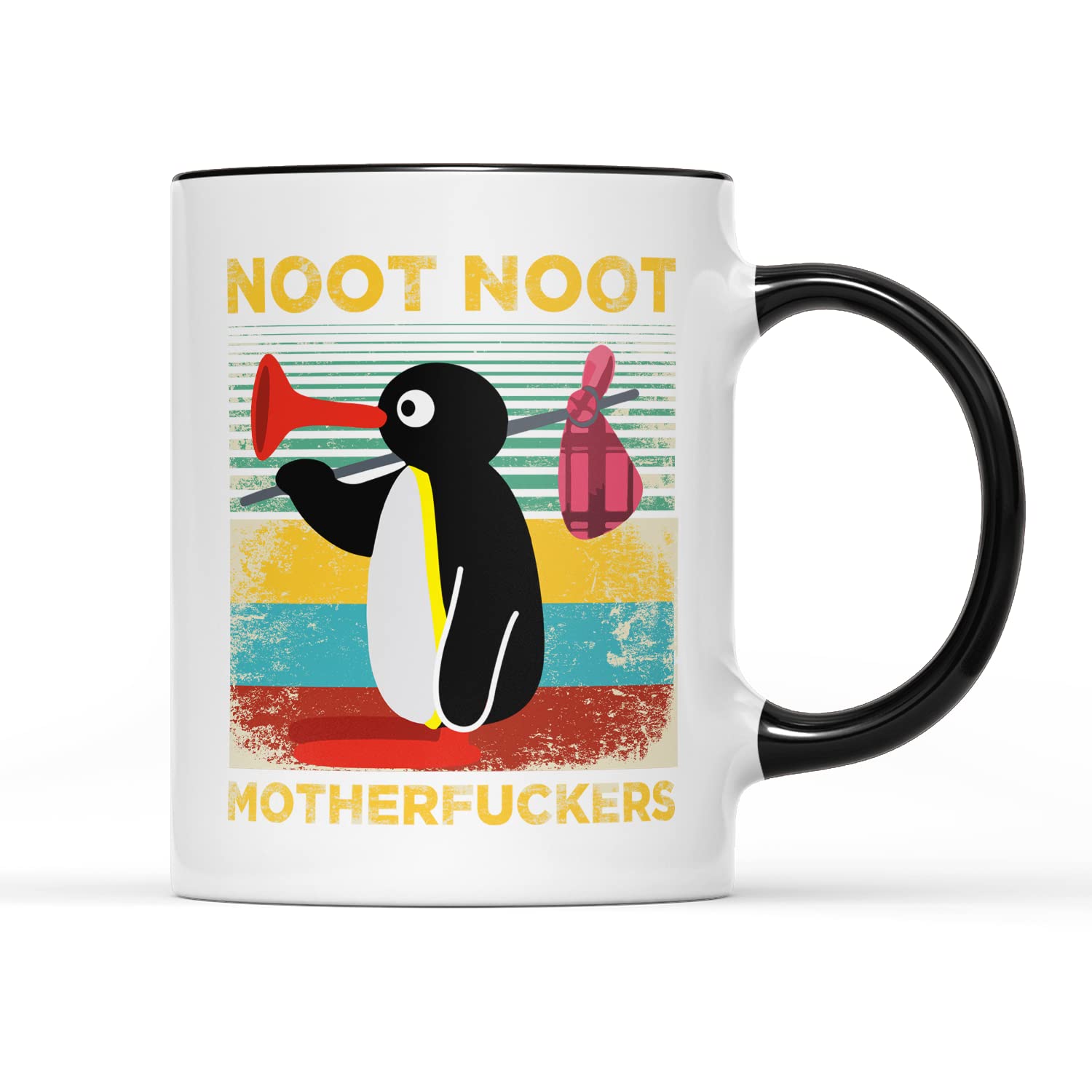SmartyPants Noot Noot Motherf*ckers Mug - Novelty Funny Joke TV Themed Television Program Penguin Quote Swearing Rude Crude Hilarious Gift Present Tea Coffee Cup (Black