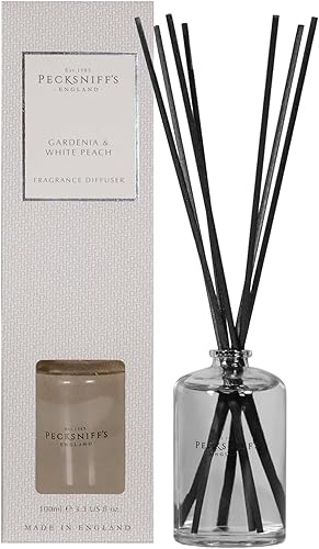 Pecksniffs Gardenia and White Peach Difusor de fragancia de 3.3 onzas líquidas