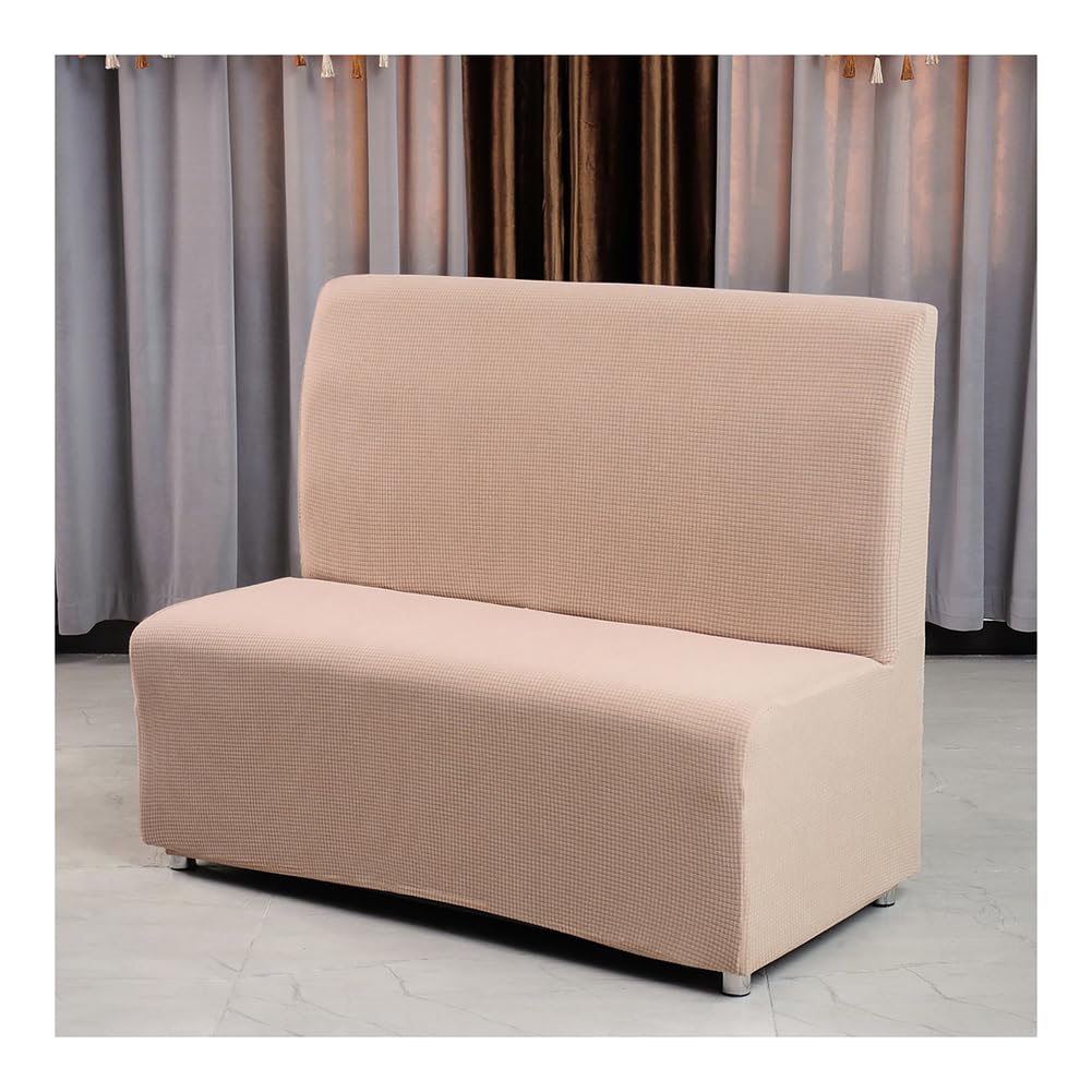 Mswborml Non-Slip Futon Covers Slipcovers with Elastic Bottom, Dustproof Armless Sofa Card Seat Cover Stretch Settee Loveseat Couch Bed Covers Protector Slipcovers for Hotels, Bars