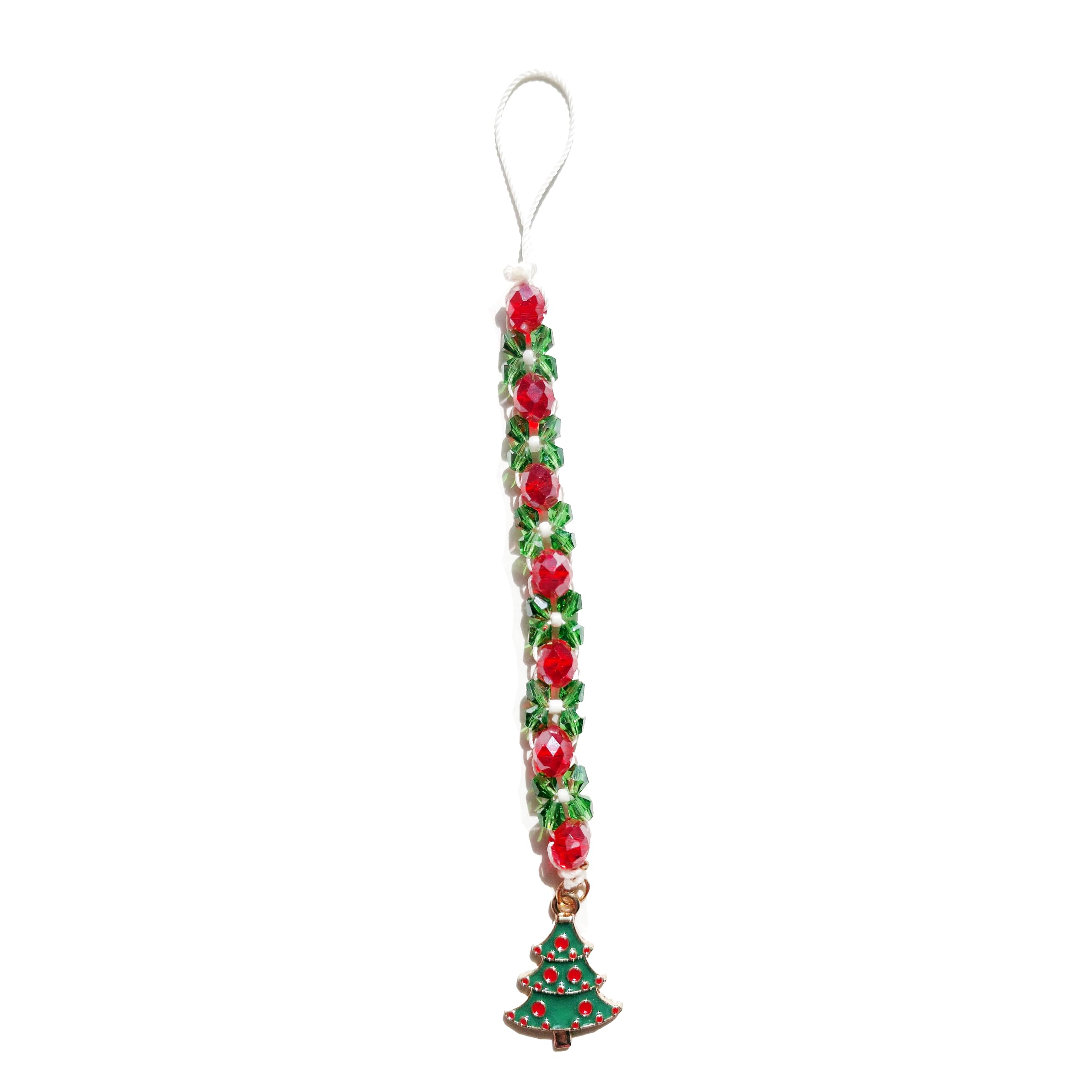 Christmas Themed Handmade Aesthetic Phone Charm Lanyard With Crystal Beads And Alloy Charm for Men, Women, Boys, Girls, and Gender Neutral-image-49
