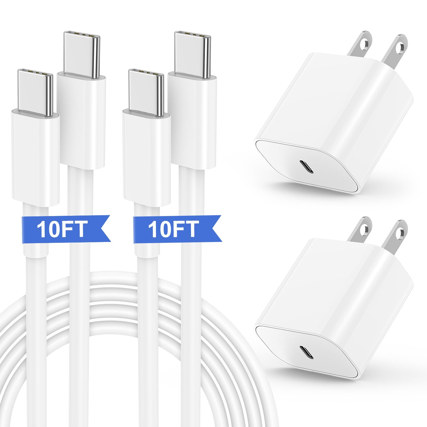 iPhone 17 16 15 Fast Charger and 10ft Type C to C Cable Cord Long USB C Charging