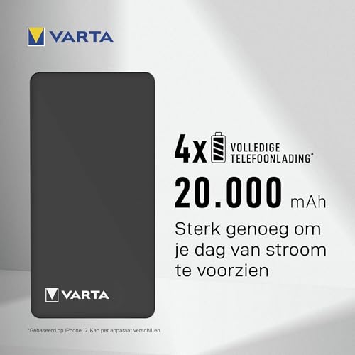 VARTA Power Bank 20000mAh, Powerbank Power on Demand met 3 aansluitingen (1x USB A, 2x USB C), compatibel met tablets & smartphones, in milieuvriendelijke verpakking - Afbeelding 5