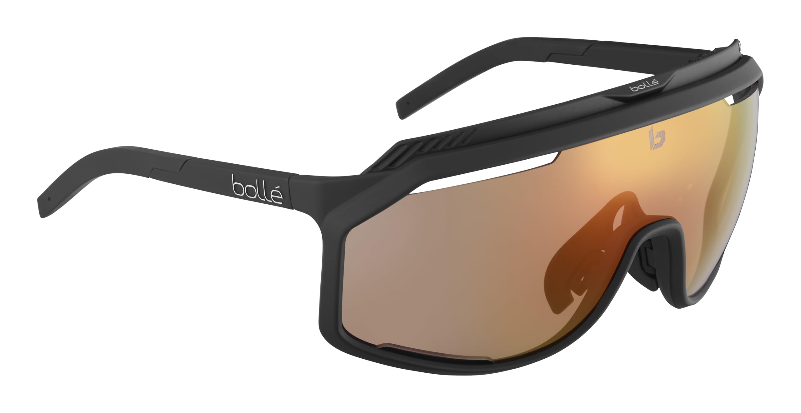 Bollé - CHRONOSHIELD, Black Matte, Phantom Brown Red Photochromic, Large, Unisex, Adult