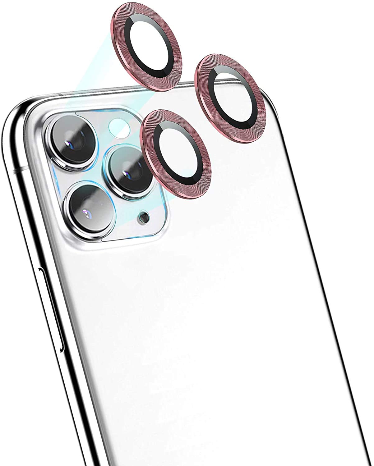 Remixmart Camera Lens Protector for iPhone 11 Pro, Pro Max Anti-Scratch Full Coverage Screen Protector Glass Ring,Camera Acceessories,Lens Replacement,Protection for Camera- Rose Gold(3 pcs)