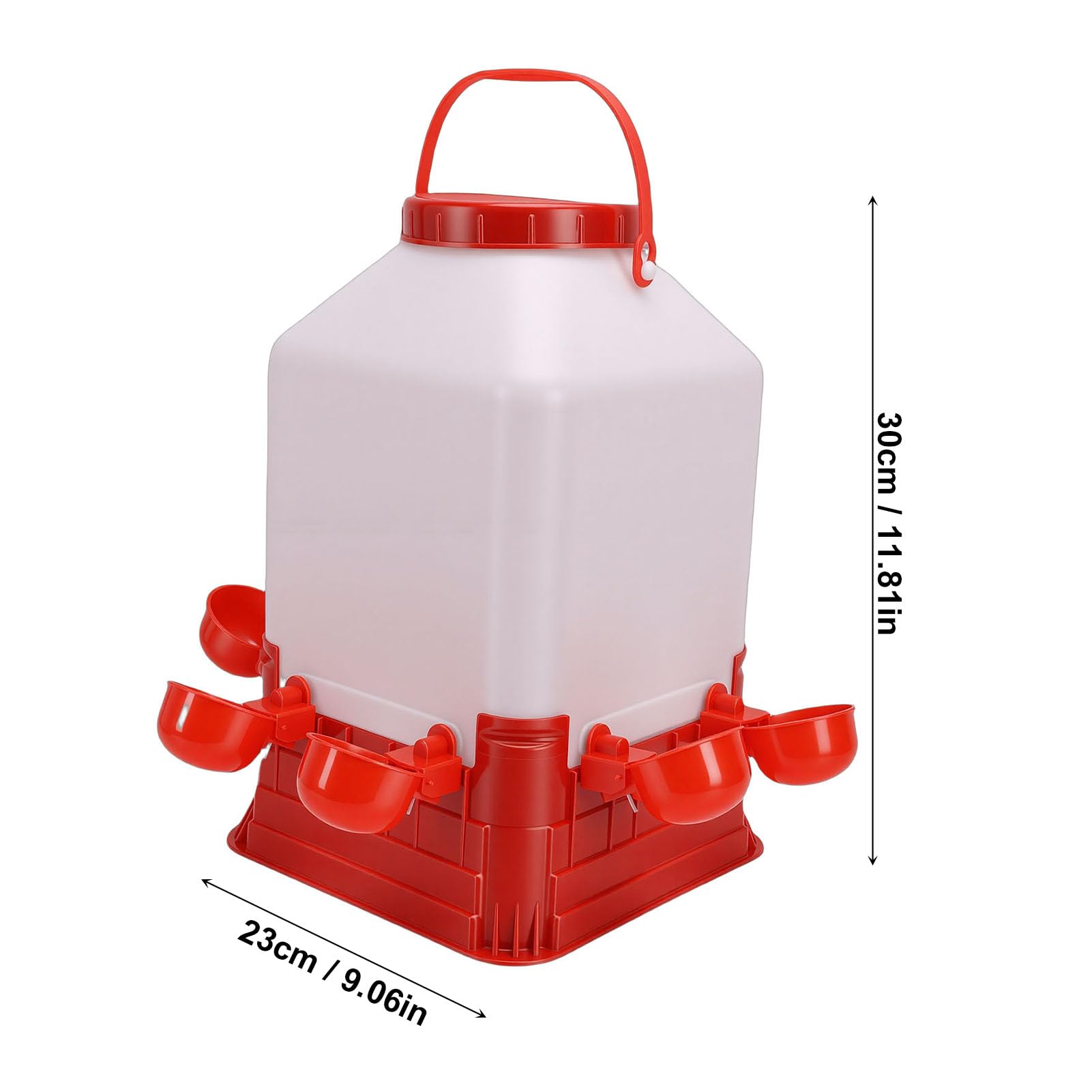 Geflügeltränke für Geflügel, 10 Liter, Futternapf und Tränke für Hühner, aus Kunststoff, großes Fassungsvermögen, leicht zu reinigendes Design