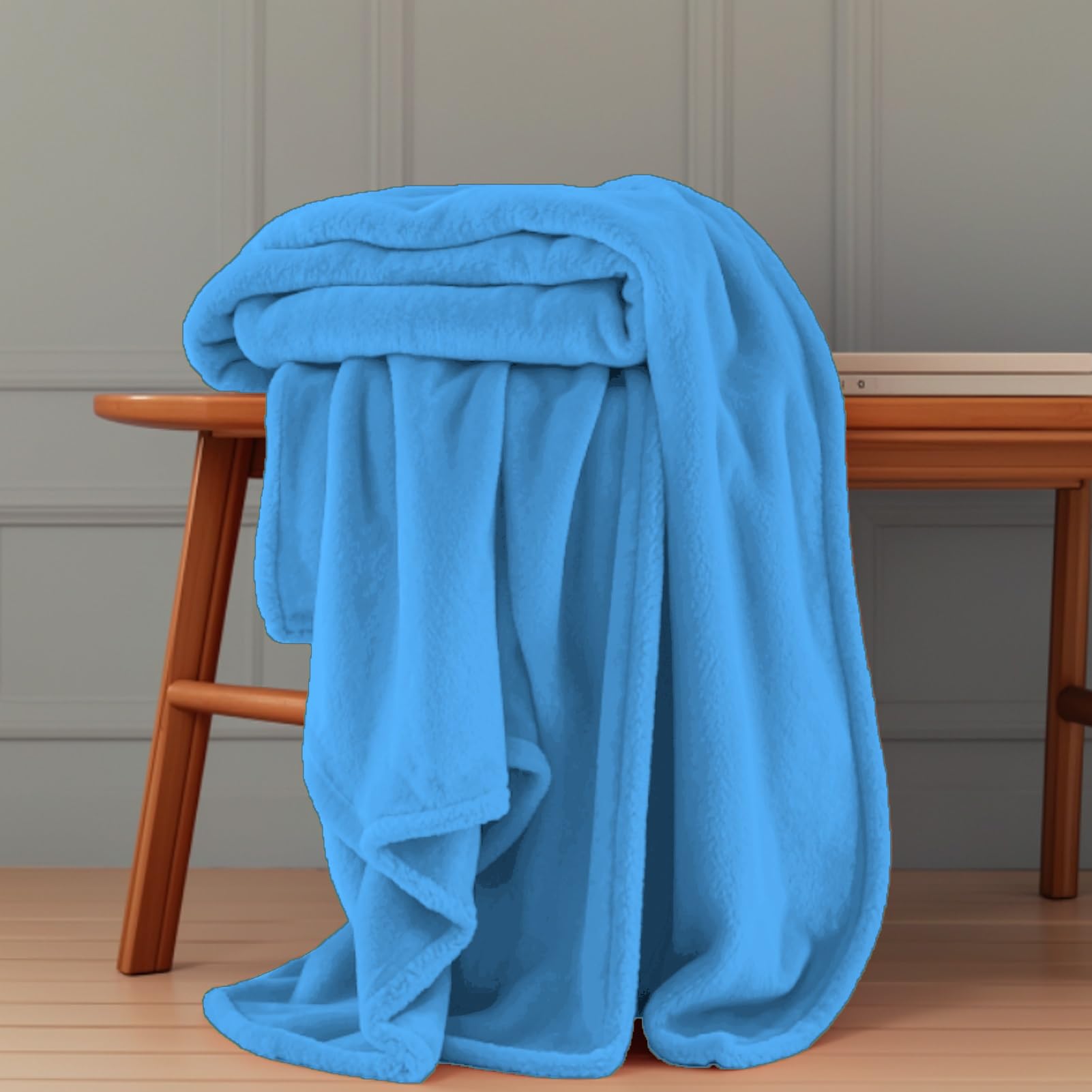 GOUTUI Manta Invierno 90 x 190 cm Suave y Delicada Cálida Manta Franela Cama Poliéster para Toda Estación, Azul
