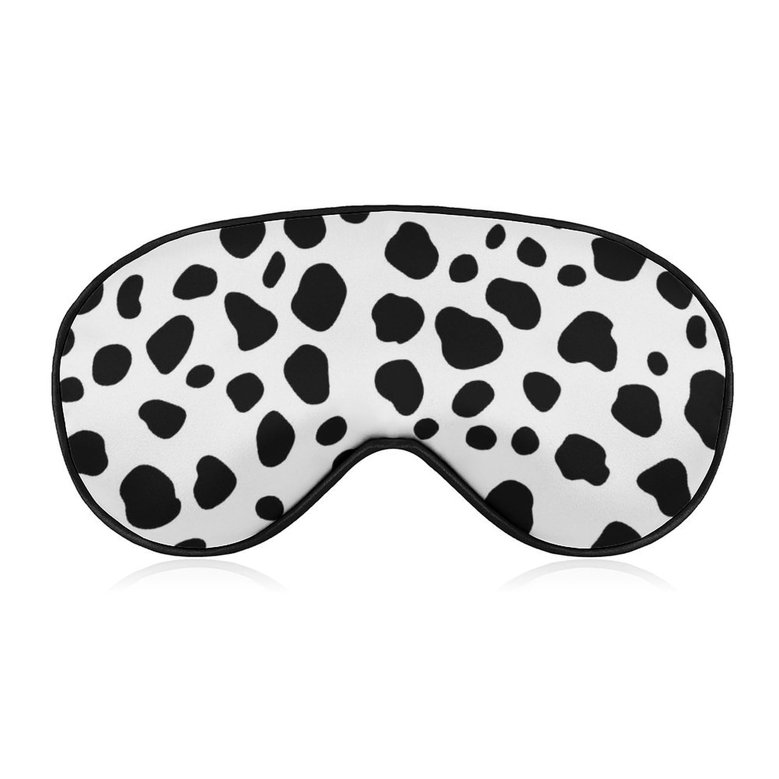 Dalmatian White and Black Pattern Sleep Mask Eye Shade Cover Adjustable Strap for Travel Lunch Break Women Men