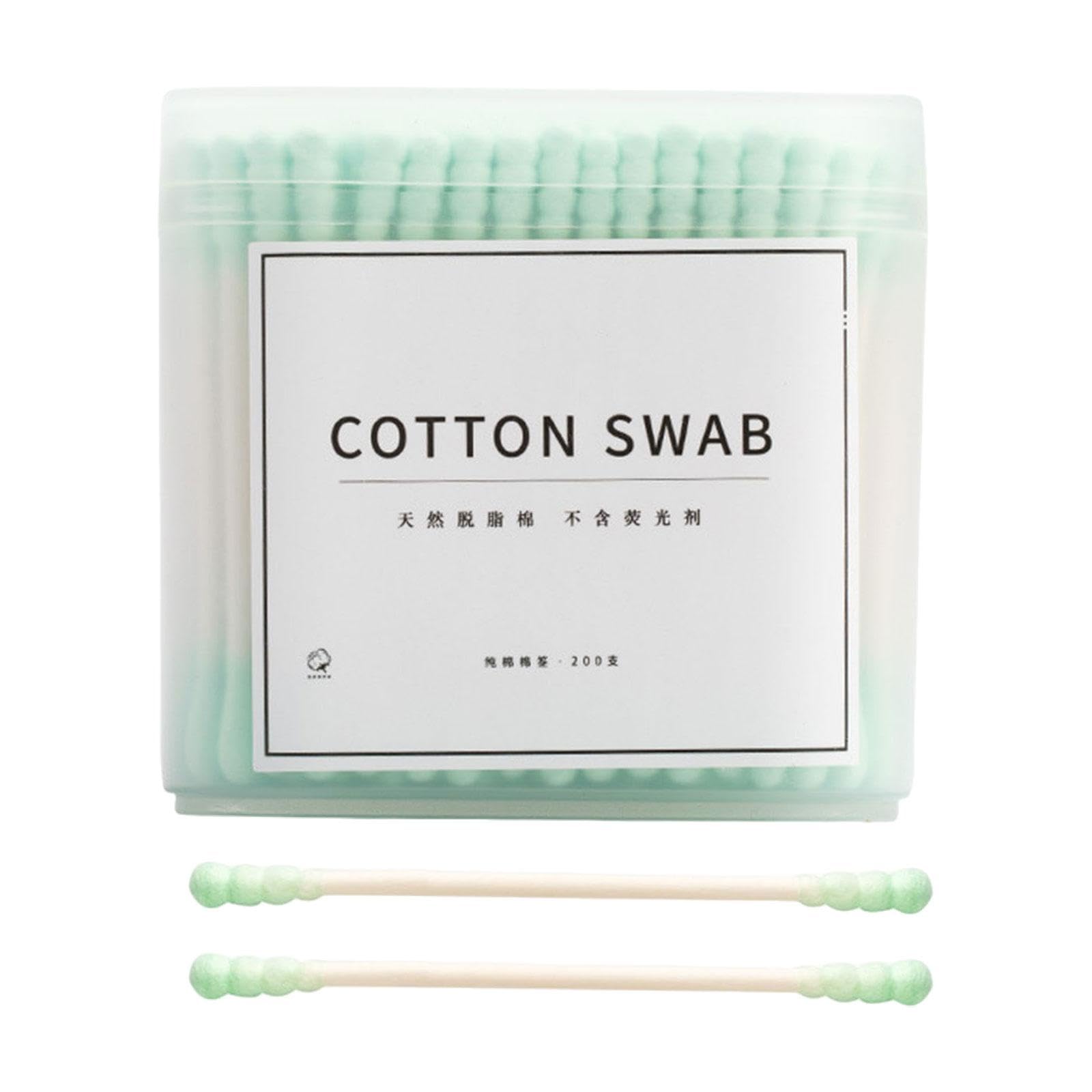Double Tipped Cotton Swabs Beauty Cleaning Cotton Sticks for SPA Trips Salon Green 200pcscotton Swabs Skin Care Health-picture-44