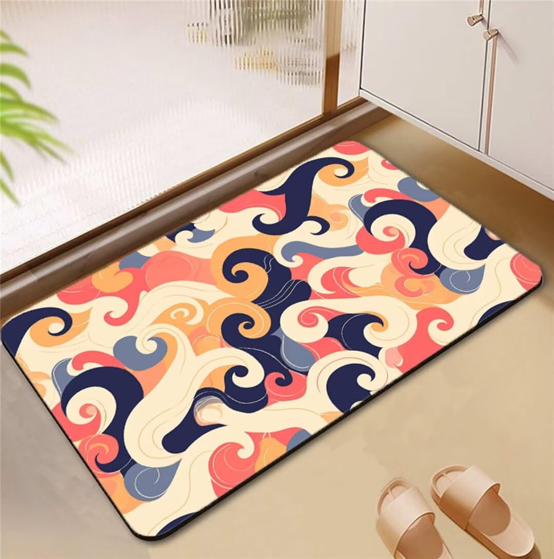 Tapis de salle de bain lavable antidérapant contre les sols mouillés