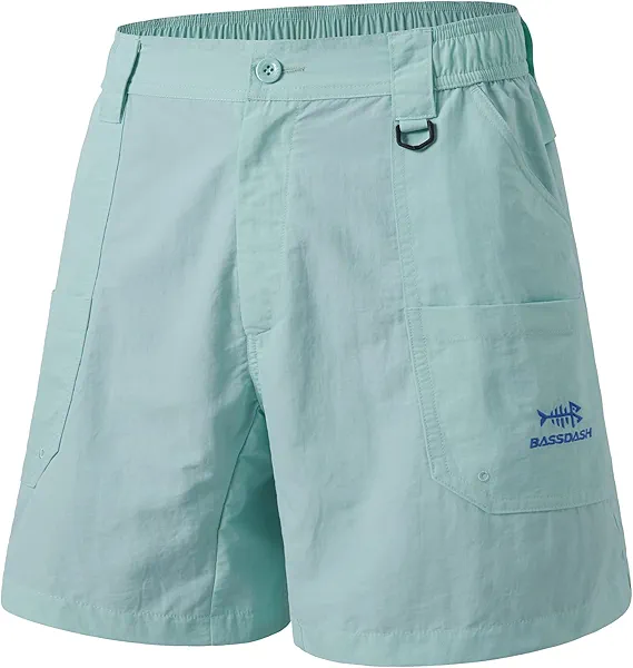 BASSDASH Men's 6" Fishing Shorts UPF 50+ Water Resistant Quick Dry Hiking Cargo Shorts with Multi Pocket