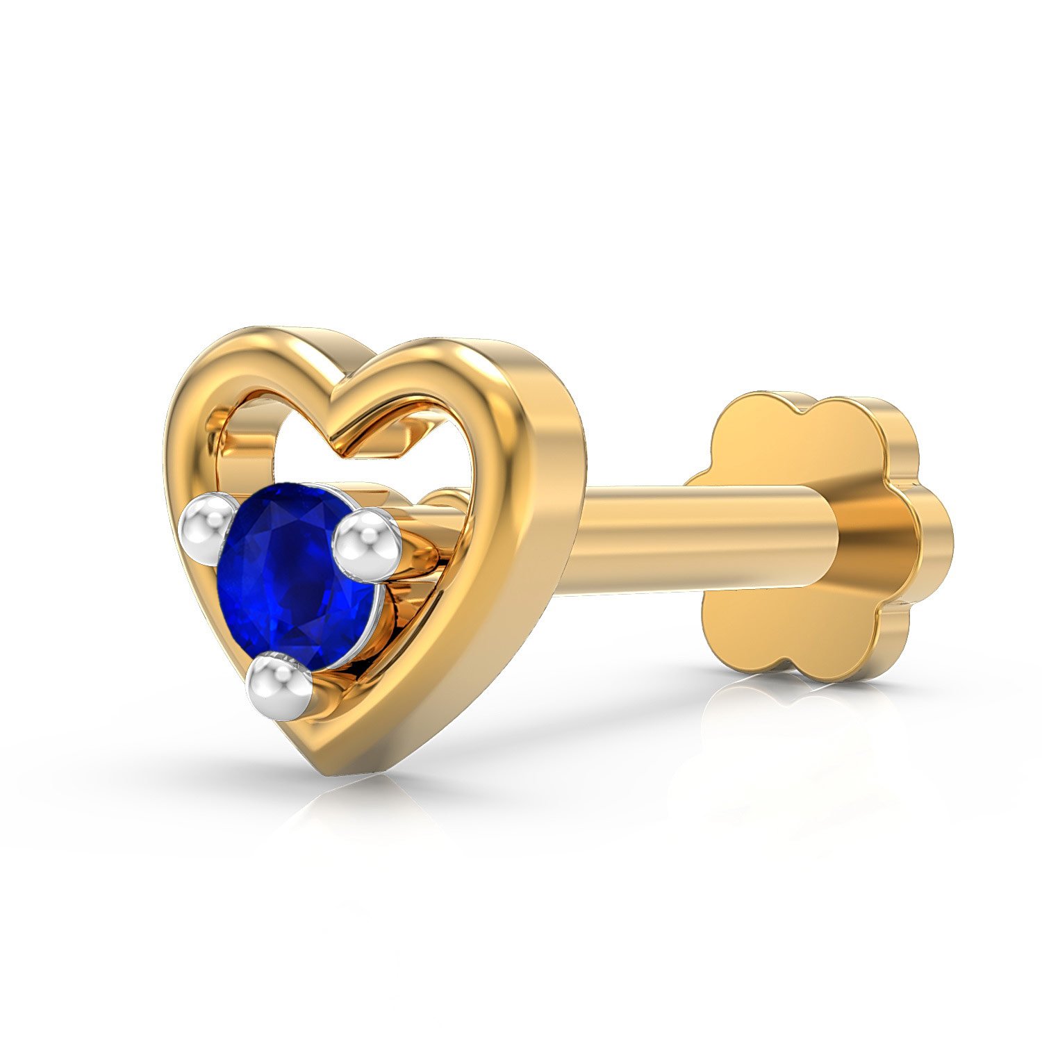925 Sterling Silver 18K Gold Plated Cherished Heart Nose Pin for Women and Girls | With Certificate of Authenticity and 925 Stamp-image-28