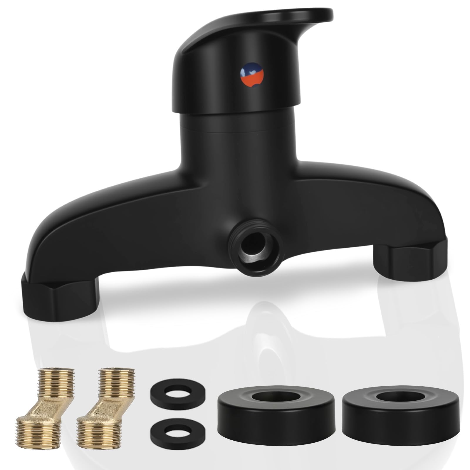 XTDMJ Showe Fitting, Surface-Mounted Mixer Tap, Showr Single Lever Mixer, Chrome Tap Shower with G ½ Spout, Shower Mixer Tap with Ceramic Valve Core (Black)