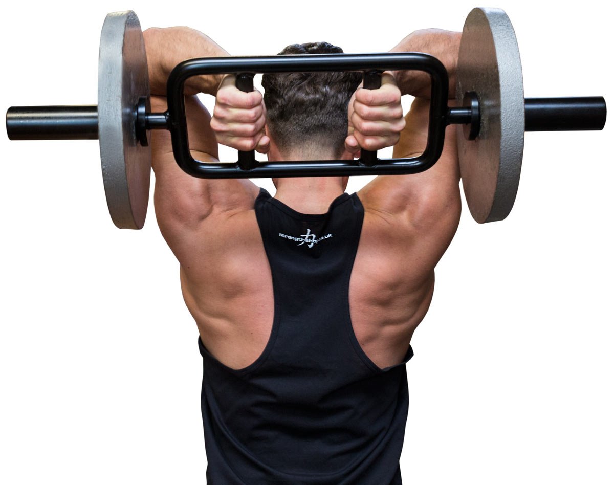 Strength Shop Olympia-Trizeps-Hantel, Schwarz-Zink überzogen - 9kg Hantelstange 86cm