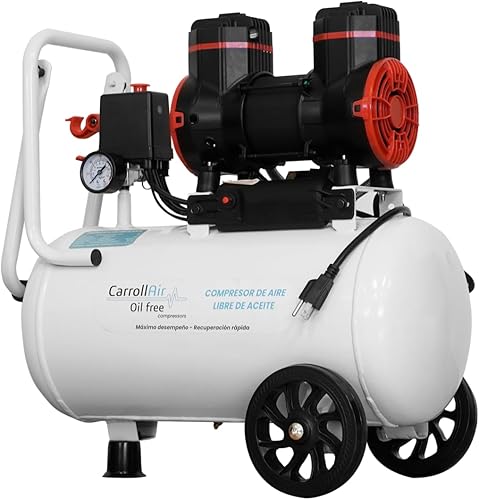 1.25hp Oil Free Carroll Air Compressor For Dental Use 24 Liter Tank Silent 4.5cfm 110v Max Pressure 115psi